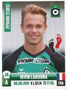 Cromo Irvin Cardona - Belgian Pro League 2018-2019 - Panini