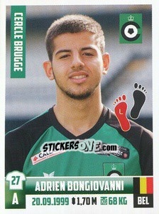 Sticker Adrien Bongiovanni - Belgian Pro League 2018-2019 n. 62 - Panini