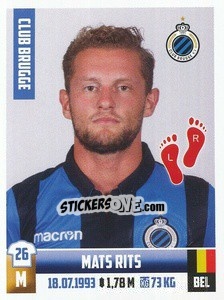 Figurina Mats Rits - Belgian Pro League 2018-2019 - Panini