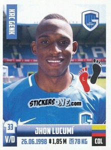 Cromo Jhon Lucumi - Belgian Pro League 2018-2019 - Panini