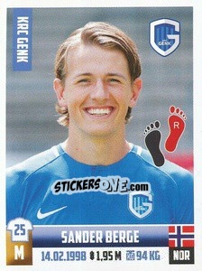 Sticker Sander Berge - Belgian Pro League 2018-2019 - Panini
