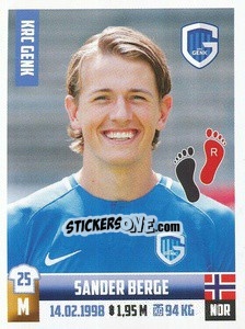 Figurina Sander Berge - Belgian Pro League 2018-2019 - Panini