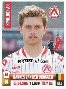 Sticker Hannes Van Der Bruggen - Belgian Pro League 2018-2019 n. 184 - Panini