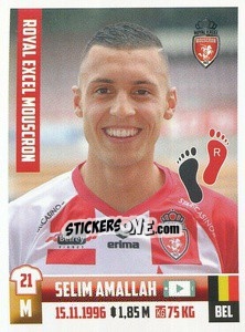 Cromo Selim Amallah - Belgian Pro League 2018-2019 - Panini