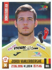 Sticker Jordi Vanlerberghe - Belgian Pro League 2018-2019 n. 249 - Panini