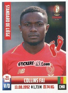 Sticker Collins Fai - Belgian Pro League 2018-2019 n. 261 - Panini