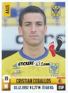 Sticker Cristian Ceballos - Belgian Pro League 2018-2019 n. 289 - Panini