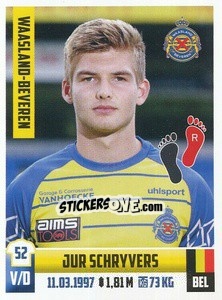 Sticker Jur Schryvers - Belgian Pro League 2018-2019 - Panini