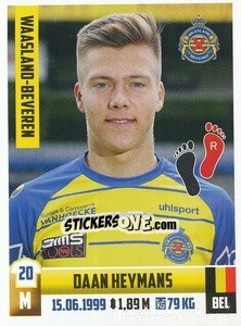 Sticker Daan Heymans - Belgian Pro League 2018-2019 n. 309 - Panini