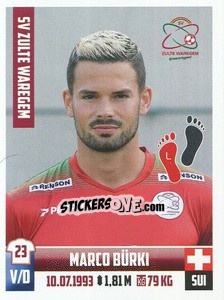 Cromo Marco Burki - Belgian Pro League 2018-2019 - Panini