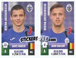 Sticker Dante Vanzeir / Jorn Vancamp - Belgian Pro League 2018-2019 n. 363 - Panini