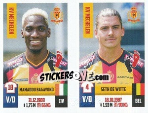 Cromo Mamadou Bagayoko / Seth De Witte - Belgian Pro League 2018-2019 - Panini