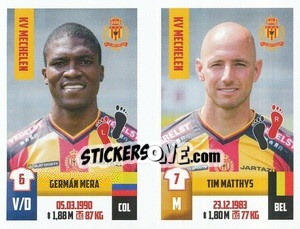 Sticker German Mera / Tim Matthys - Belgian Pro League 2018-2019 n. 370 - Panini