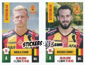 Sticker Nikola Storm / Mathieu Cornet - Belgian Pro League 2018-2019 n. 374 - Panini