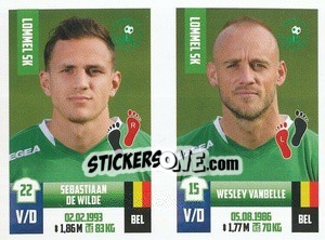 Sticker Sebastiaan De Wilde / Wesley Vanbelle - Belgian Pro League 2018-2019 n. 380 - Panini