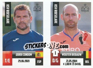 Sticker Jordi Condom / Wouter Biebauw - Belgian Pro League 2018-2019 - Panini