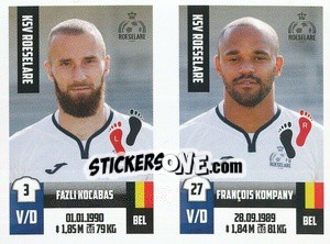 Cromo Fazli Kocabas / Francois Kompany - Belgian Pro League 2018-2019 - Panini