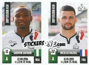 Sticker Godwin Saviour / Nicolas Rajsel - Belgian Pro League 2018-2019 n. 407 - Panini