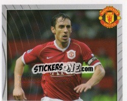 Sticker Gary Neville - Manchester United 2007-2008 n. 16 - Panini