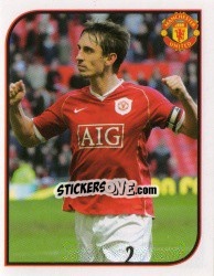 Sticker Gary Neville - Manchester United 2007-2008 n. 20 - Panini