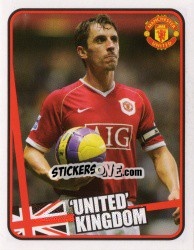 Sticker Gary Neville - Manchester United 2007-2008 n. 160 - Panini