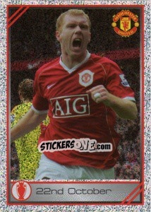 Sticker 22nd October - Paul Scholes - Manchester United 2007-2008 n. 178 - Panini