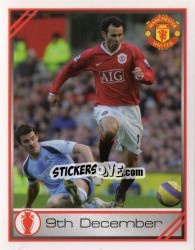 Sticker 9th December - Ryan Giggs - Manchester United 2007-2008 n. 180 - Panini