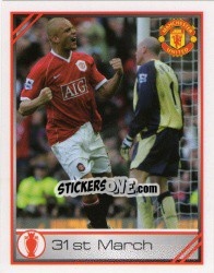 Sticker 31st March - Wes Brown - Manchester United 2007-2008 n. 183 - Panini