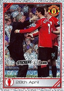 Figurina 28th April - Sir Alex Ferguson / Cristiano Ronaldo - Manchester United 2007-2008 - Panini