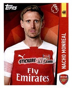 Sticker Nacho Monreal - Premier League Inglese 2018-2019 n. 22 - Topps