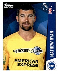 Sticker Mathew Ryan - Premier League Inglese 2018-2019 n. 35 - Topps