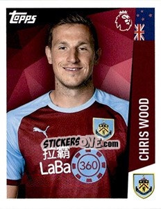 Sticker Chris Wood - Premier League Inglese 2018-2019 n. 58 - Topps