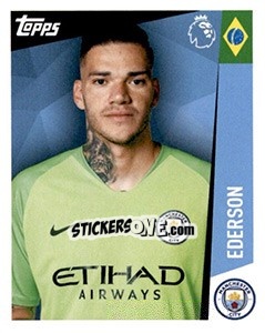 Sticker Ederson - Premier League Inglese 2018-2019 n. 203 - Topps