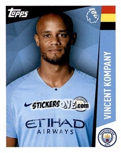 Sticker Vincent Kompany - Premier League Inglese 2018-2019 n. 205 - Topps