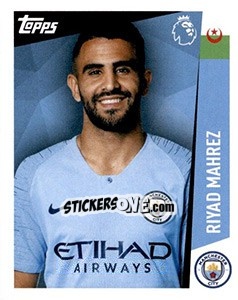 Figurina Riyad Mahrez - Premier League Inglese 2018-2019 - Topps