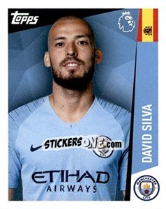 Sticker David Silva - Premier League Inglese 2018-2019 n. 210 - Topps