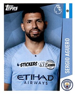 Sticker Sergio Aguero - Premier League Inglese 2018-2019 n. 212 - Topps