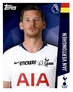 Sticker Jan Vertonghen - Premier League Inglese 2018-2019 n. 260 - Topps