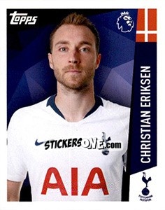 Figurina Christian Eriksen - Premier League Inglese 2018-2019 - Topps