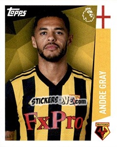 Figurina Andre Gray - Premier League Inglese 2018-2019 - Topps