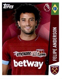 Sticker Felipe Anderson - Premier League Inglese 2018-2019 - Topps