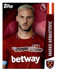 Sticker Marko Arnautovic - Premier League Inglese 2018-2019 n. 296 - Topps