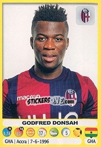 Sticker Godfred Donsah - Calciatori 2018-2019 - Panini