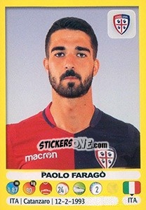 Sticker Paolo Faragò - Calciatori 2018-2019 n. 72 - Panini