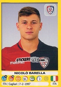 Sticker Nicolò Barella - Calciatori 2018-2019 n. 77 - Panini