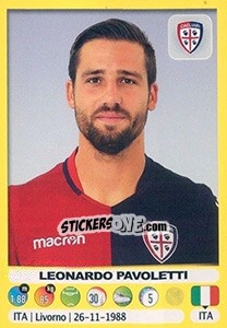 Sticker Leonardo Pavoletti - Calciatori 2018-2019 - Panini