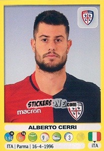 Sticker Alberto Cerri - Calciatori 2018-2019 n. 84 - Panini
