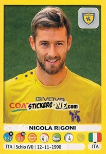 Cromo Nicola Rigoni - Calciatori 2018-2019 - Panini