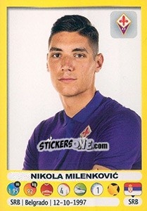 Sticker Nikola Milenkovic - Calciatori 2018-2019 - Panini