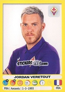 Sticker Jordan Veretout - Calciatori 2018-2019 - Panini